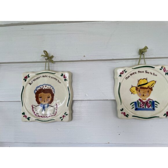 Vintage California Provincial Pottery Wall Plaques Women/Mens Work Humor - Picture 13 of 14
